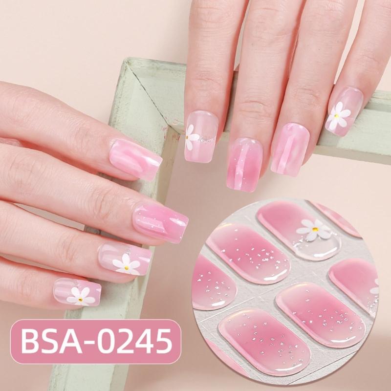 Easy Application Gel Nail Wraps Full Cover Manicure No Nail Lamp Needed Home Manicure Essential for Home Use