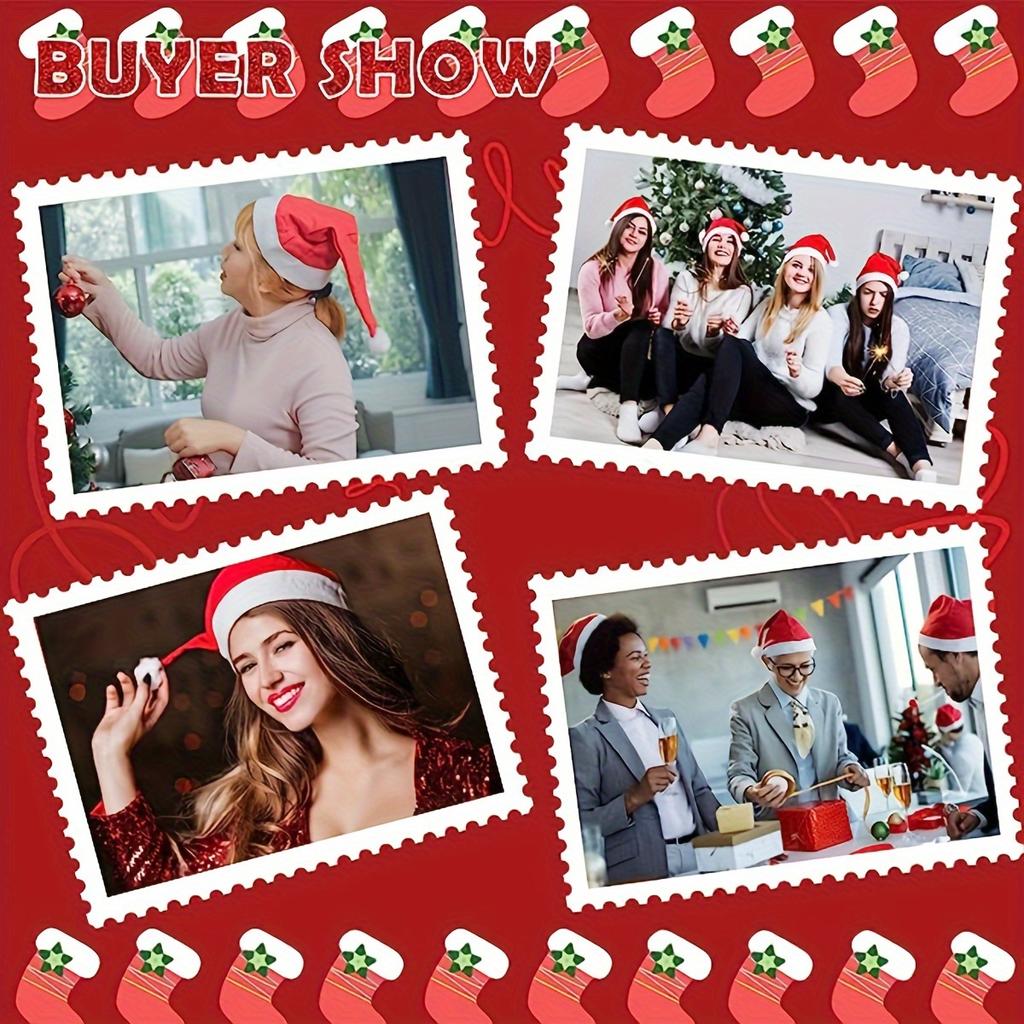 30/1PCS Christmas Hat Non-woven Fabric Adults Kids Xmas Hats Santa Claus Gift Red Hat Christmas New Year Festival Prop Supplies