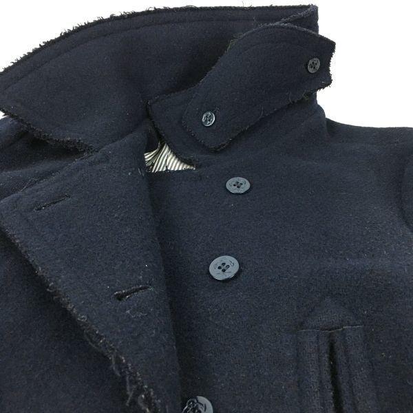 bonjour records BOYS Made in Japan Wool Pea Coat Size S Dark Navy(USED)