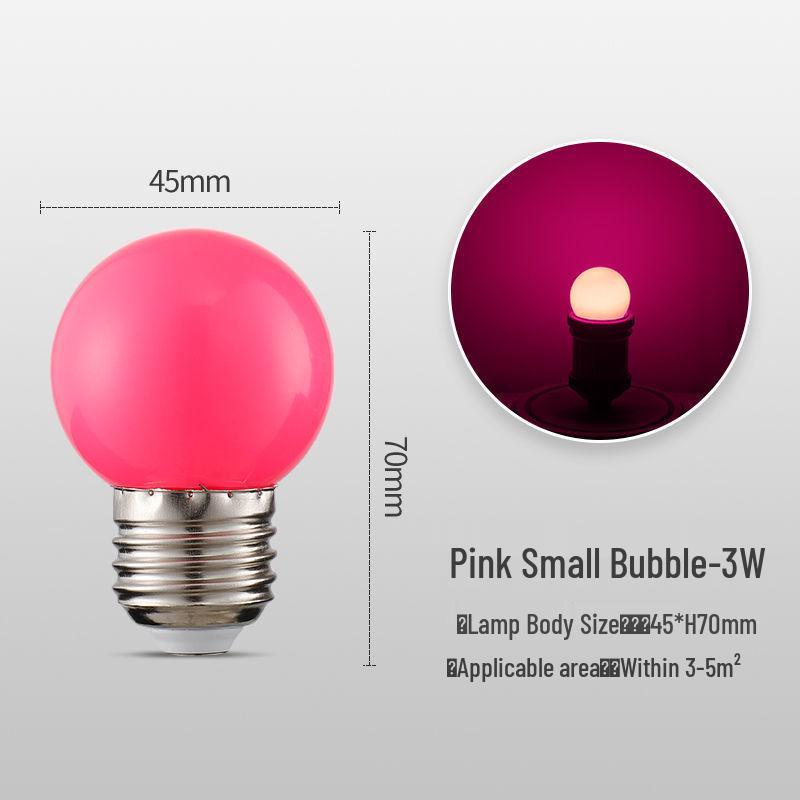 LED Color E27 Screw Base Night Light Bulb - Romantic Room Decoration, Bedroom Universal Type