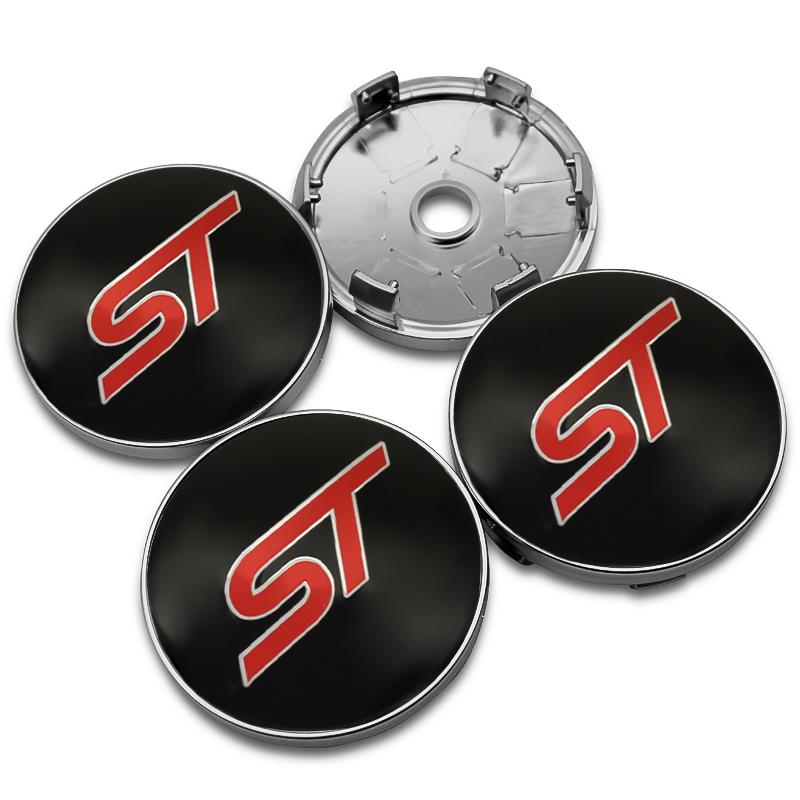 AJJ1 4Pcs 56mm+60mm Car Wheel Center Hub Caps Stickers Auto Rim Cover For Ford ST-line Focus 2 3 Mondeo Ecosport Kuga Mk4 Fiesta Mk3