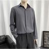 Men Loose Long Sleeve Non Iron Business Casual Solid Drape Shirt