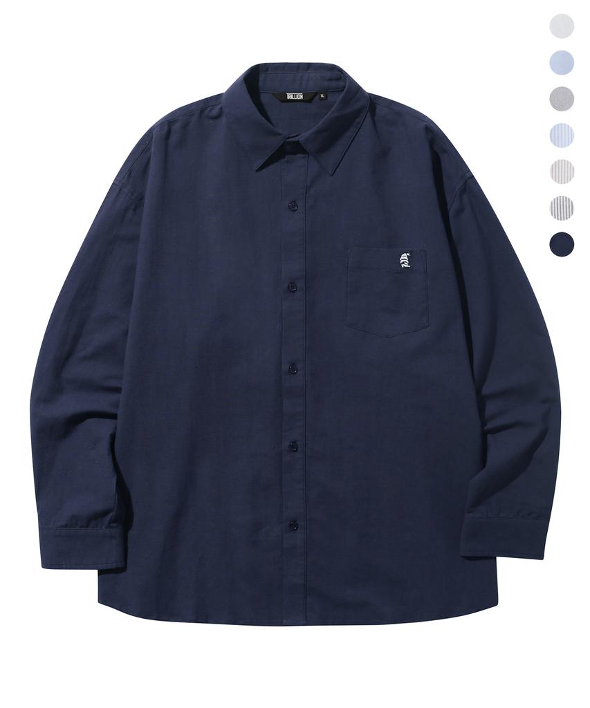TRILLION City Boy Boat Embroidery Oxford Oversized Shirt_7 Colors (Type A)