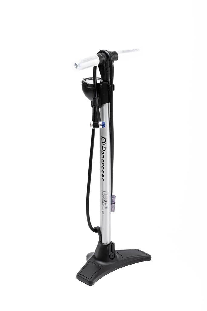 Panaracer Bicycle Pump, One-Touch Installation, Adjustable Air Pressure, Compatible with All Valves, Silver, Aluminum, BFP-02AGEZ2-S