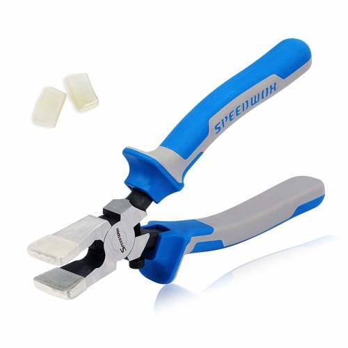 SPEEDWOX Glass Running Pliers, Glass Cutting Tool, Glass Cutter, Glass Pliers, Glass Nippers, Tongs with Rubber, Stained Glass Nippers, Glass Cutting