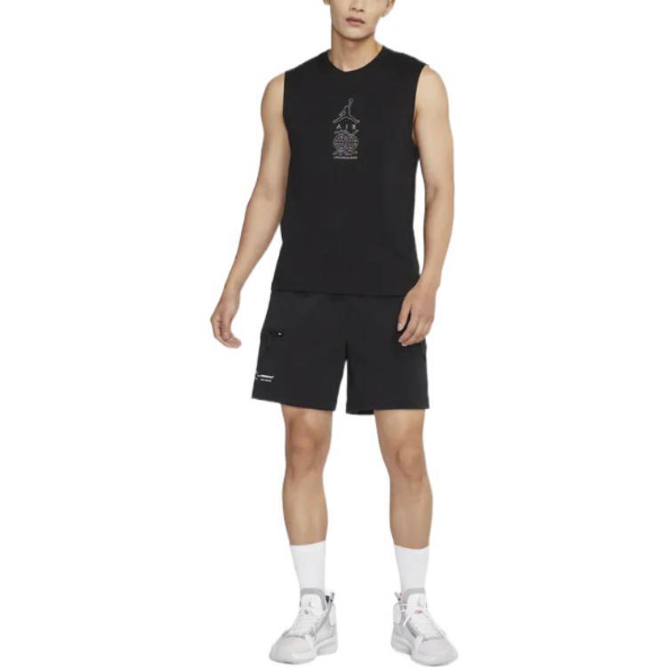 Jordan Dongdan Logo Print Sleeveless Training Vest Men Tops Black DV6277-010