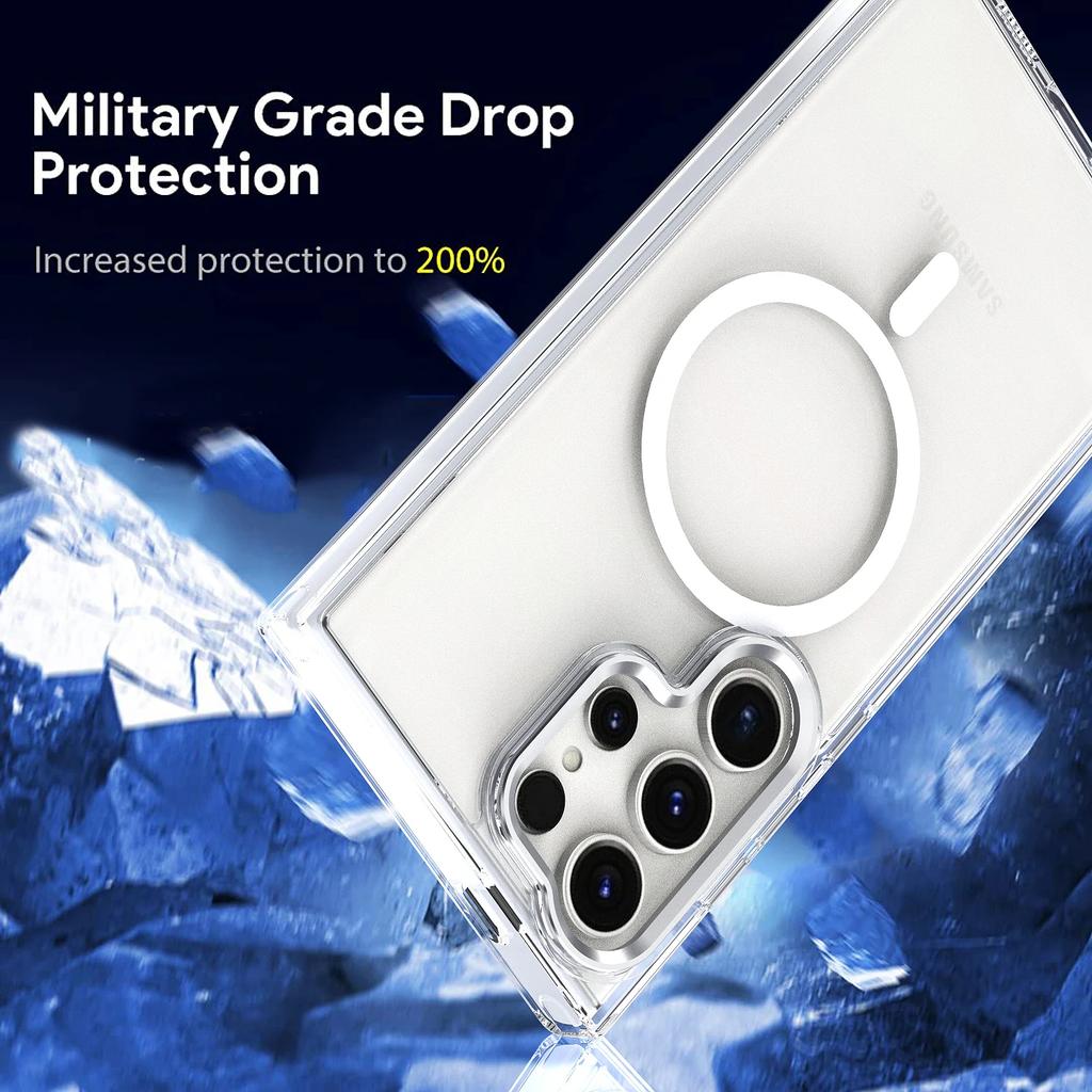 Colorful Magnetic Clear For Magsafe Case For Samsung Galaxy A34 A14 A54 S24 S23 Ultra Plus FE Wireless Charge Shockproof Cover