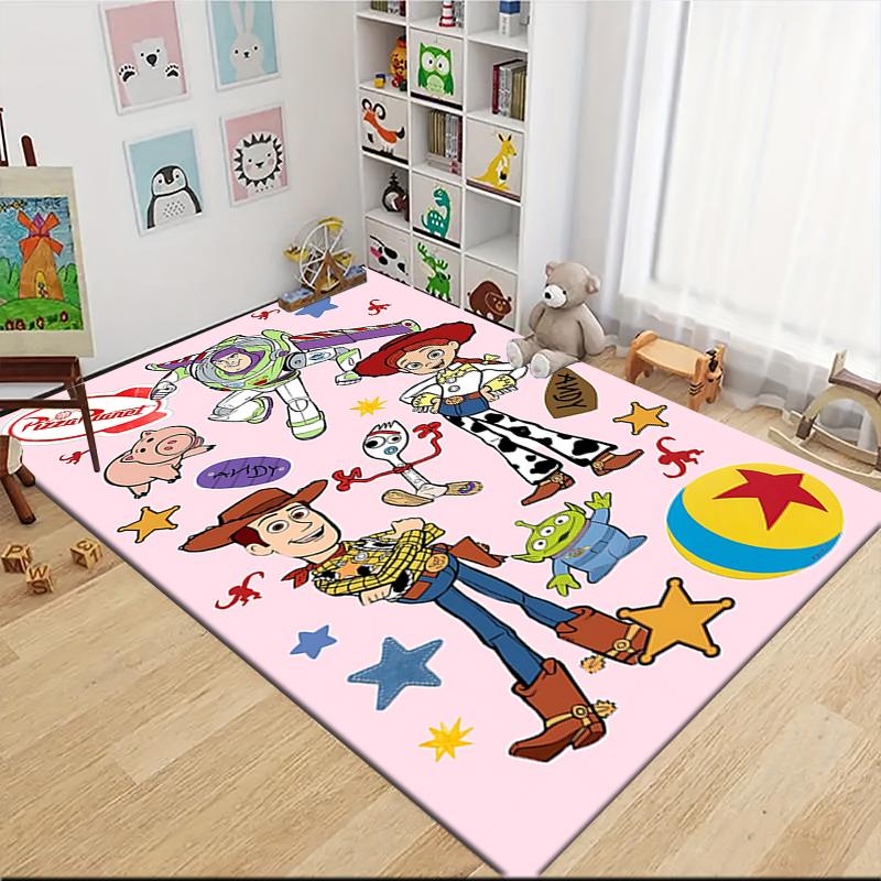 Toy Story Characters Carpet Rug Soft Washable Antislip Home Living Room Sofa Mats Personalized Christmas Rug