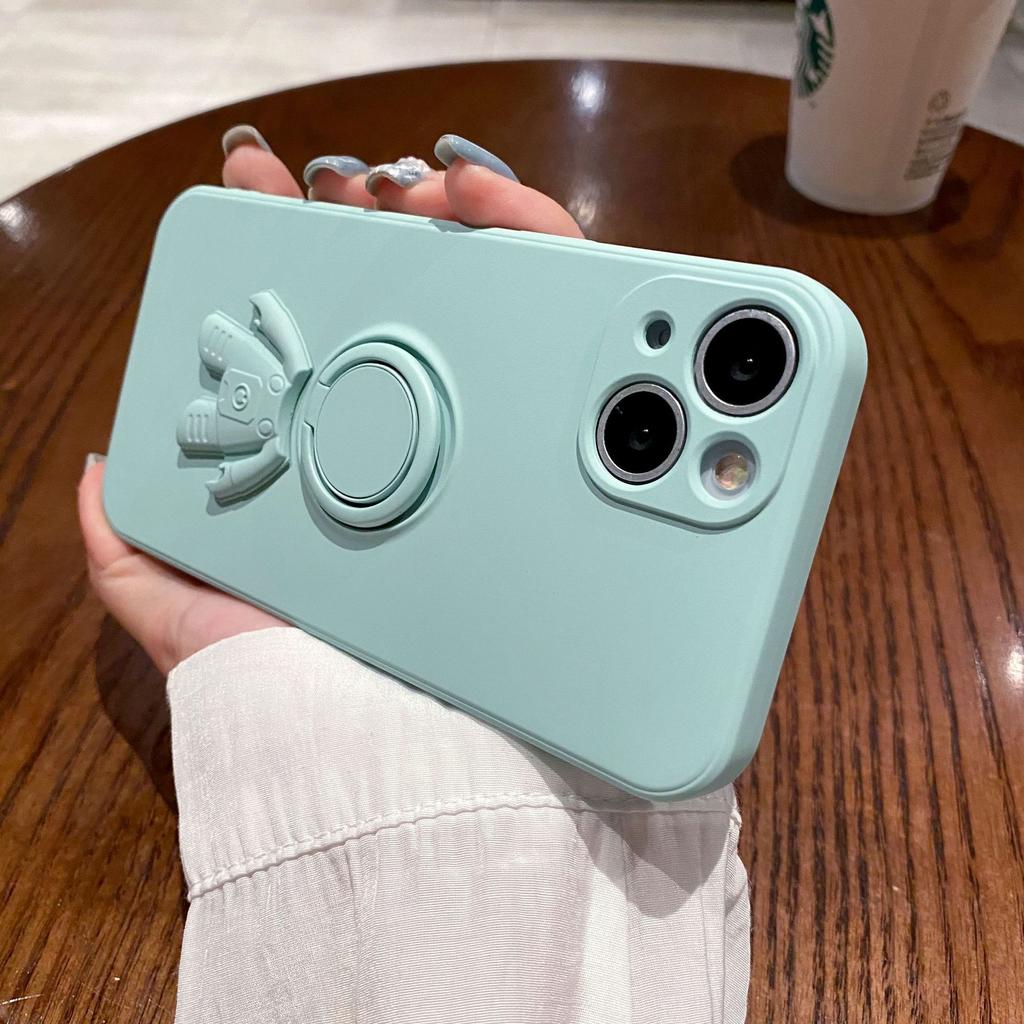 Applicable To IPhone 16 Astronaut Ring Mobile Phone Case Apple 15 Liquid Bracket 14proMax Anti Fall Protection Case