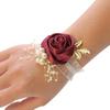 Koreanische Satin-Hochzeits-Handgelenkblumen für Bräute & Brautjungfern - Handornamente aus künstlichem Stoff