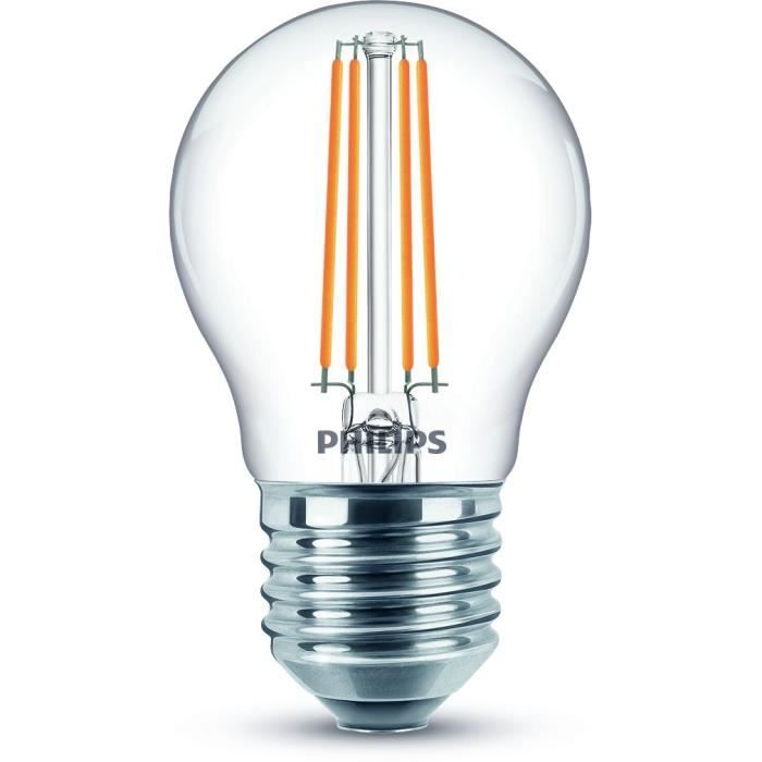 Ampoule LED - PHILIPS - Classic 40W - Sphérique - E27 - Blanc Chaud Non Dimmable