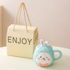 Creative Cartoon Mug Ceramic Cup Water Cup with Lid Couple Cup Children Drinking Water Cup Gift Gift