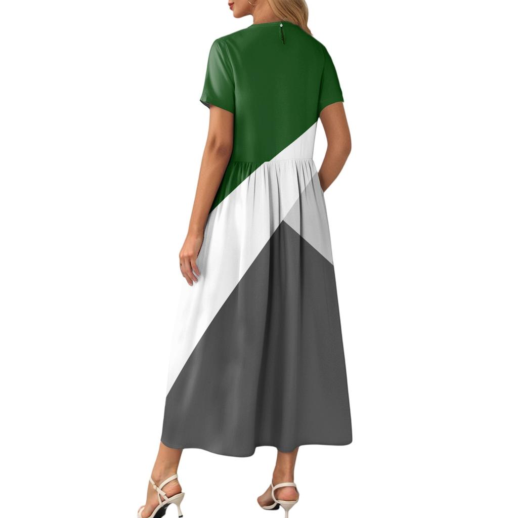 Women's Fashion Temperament Elegant Waisted Floral Casual Dresses