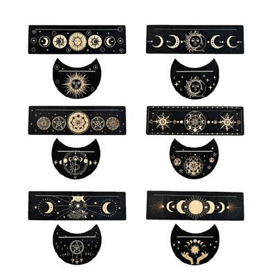 Moon Phases Altar Base Moon Shape Rectangle Cards Holder Witch Divinations Tool