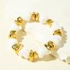 15 Style Vintage Minimalist Elegant Coffee White Resin Elastic Bangle Smooth Open Bracelets Women Daily Holiday Jewelry
