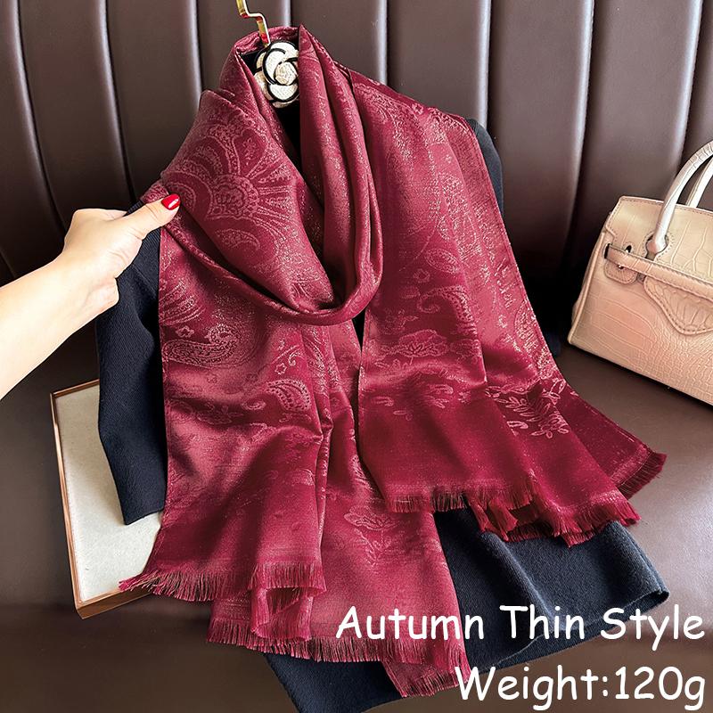 Luxusmarke Herbst Kaschmir Pashmina Schal für Damen Wickeltuch Warm Winter Jacquard Schals Design Druck Damen Foulard Stolen Schal