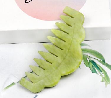 Jade Scalp Massage Comb - Wide Tooth Wooden Comb for Hair Detangling & Relaxing Head Massage - JADE