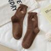 Cute Capybara Women's Mid-Calf Fleece-Lined Socks – Thick, Warm Home & Sleep Socks for Autumn/Winter