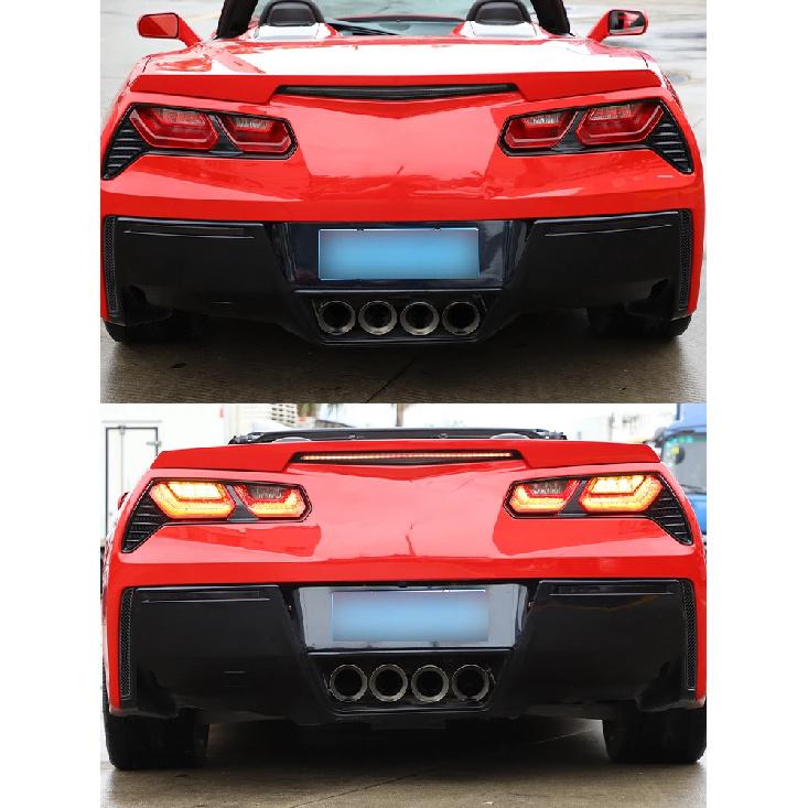 For Chevrolet Corvette C7 2014-2019 ABS Black Car Rear Tail Light Rear fog lamps Blackout Cover Trim Sticker Car Accessories