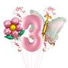 Butterfly 32 Inch Digital Flower Aluminum Film Balloon Set Baby Birthday Balloon Party Decoration Scene