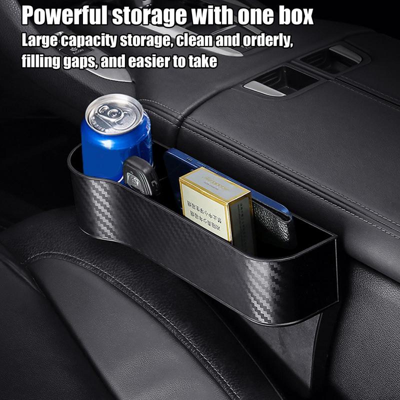 2pcs Car Seat Crevice Filler Storage Box With Cup Holder Auto Left Right Side Pocket Car Seat Crevice Slit Storage Holder marrone