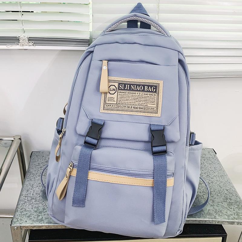 Primary School Girl College Student Burgundy Backpack High School Student Junior High School Boy Backpack