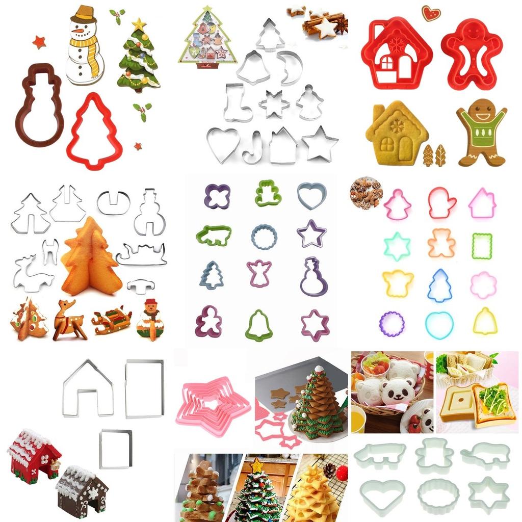 1Set Christmas Cake Molds Christmas Tree Cookie Molds Gingerbread Christmas Tree Decorating Tools Gifts DIY Baking Cookie Molds