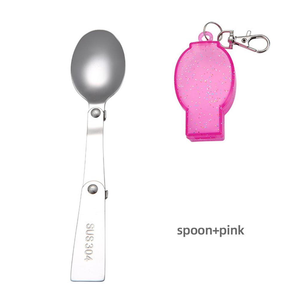 304 Stainless Steel Solding spoon Creative Tableware Outdoor Portable Three-Fold Spoon Fork Travel Folding Spoon Storage Box