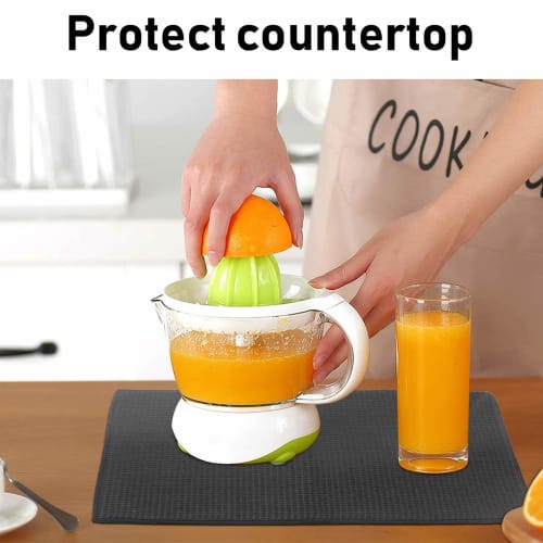 Topsky Küchen Abtropfmatten, 2er-Set, Antibakteriell, Schnelltrocknend, Saugfähig, Groß, Hygienisch, Schimmelresistent, Aufrollbare Lagerung, Schutzhülle