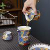 MULTIPOTENT Ceramic Crane Kung Fu Tea Set Gift Box