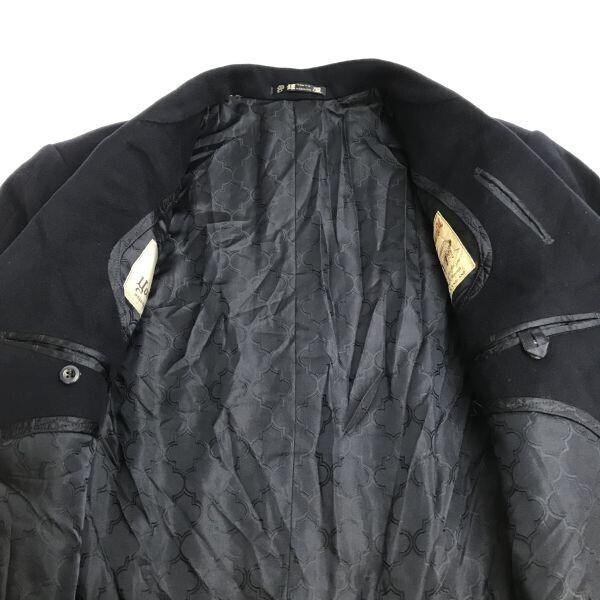 England YOROIYA Cashmere 100% Chester Coat L Men Navy Double-Breasted(USED)