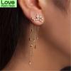 Women Dangle Drop Earrings Metalized Tassel Geometric Star Cubic Zircon Classic Vintage Long Stylish Fashionable Star Earrings Jewelry Yr W17Geometric