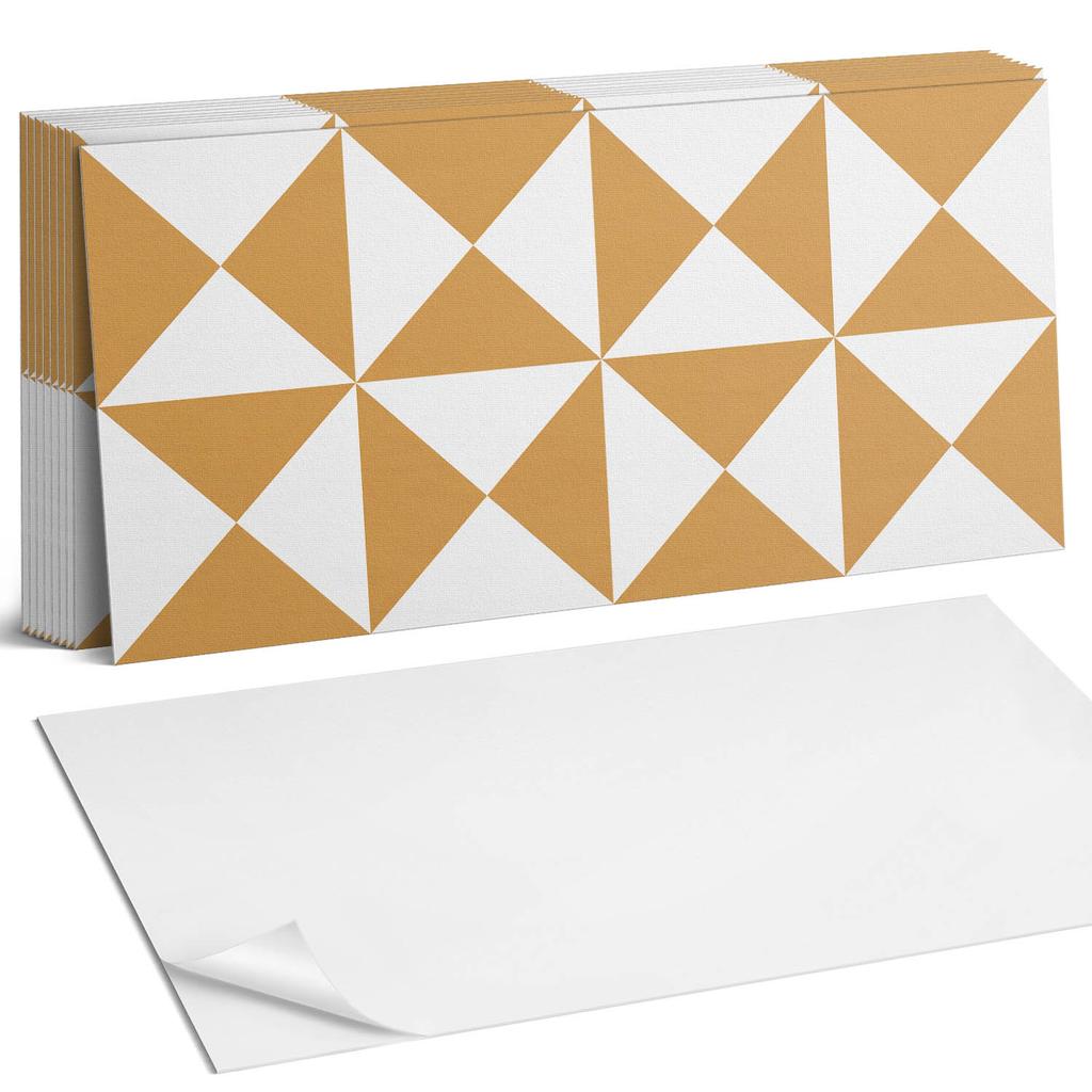 PVC Vinyl Tile Set Geometric Triangle Pattern 10x40x20 cm
