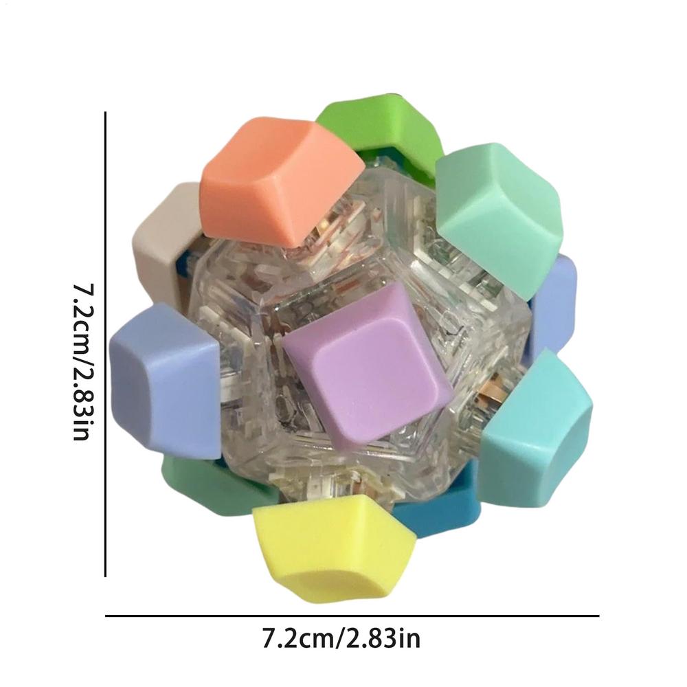 Keyboard Fidget Toy Ball Shaped 12-Key Sensory Game with LED Lights Portable Press Button Keyboard Finger Clicker Sensory Toys