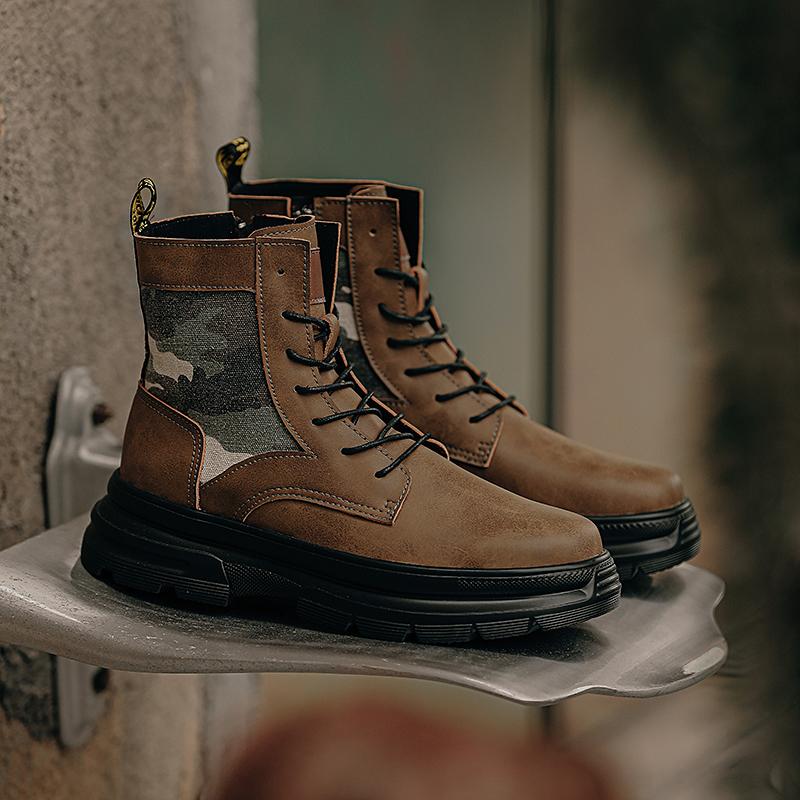

Стильные мужские мотоциклетные ботинки, универсальные мужские кроссовки с высоким верхом, мужская удобная обувь для улицы, новый бренд 2024 года, мужские ботильоны 44 хаки