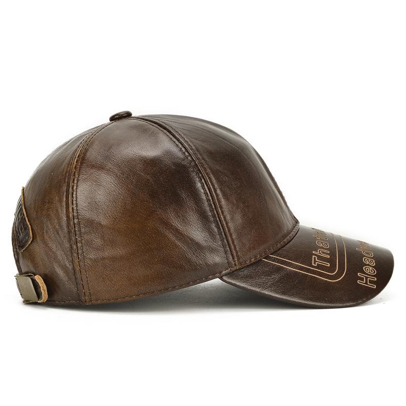 Northwood Gorras de Béisbol de Cuero Vacuno Genuino para Hombre Gorras de Béisbol de Alta Calidad Gorros de Invierno Cálidos para Papá