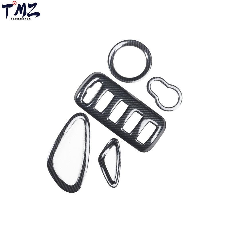 Center Console Panel Black Carbon Fiber Car Interior Sticker Suitable for Mercedes-Benz Smart Fortwo 453 LHD 2015-2018