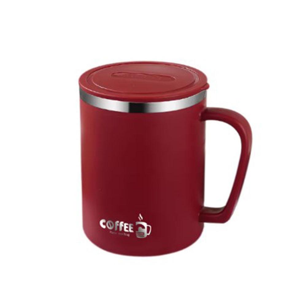 

Кружка для кофе с ручкой, изолированная, из нержавеющей стали 304, чашка для воды, модная чашка для молочного чая, для занятий спортом на открытом воздухе розовый