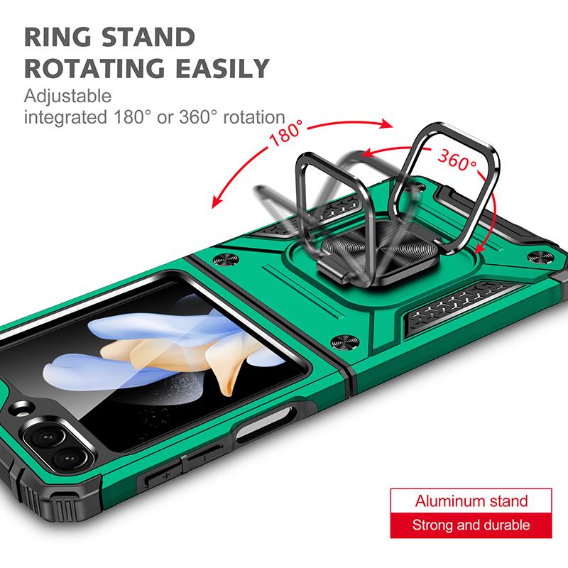 Luxury Anti-Drop Folding Armor Cover Stand Case for Samsung Galaxy Z Flip5 Flip4 5G Non-Slip Cell Phone Bag for Galaxy Z Flip 5 Protective Case