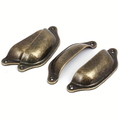 12/20pcs Antique Brass Drawer Knobs, Vintage Cabinet Pulls for Closet, Dresser & Furniture with Screws