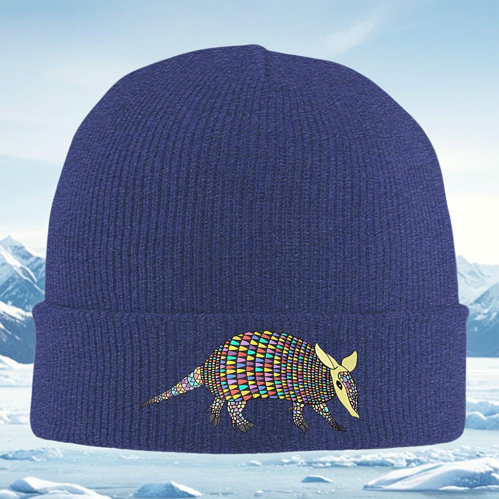 Colorful geometric animal design pattern Men Women Unisex Knitted Hat Beanie Pullover Cap Winter Thermal Warm Christmas Outdoor