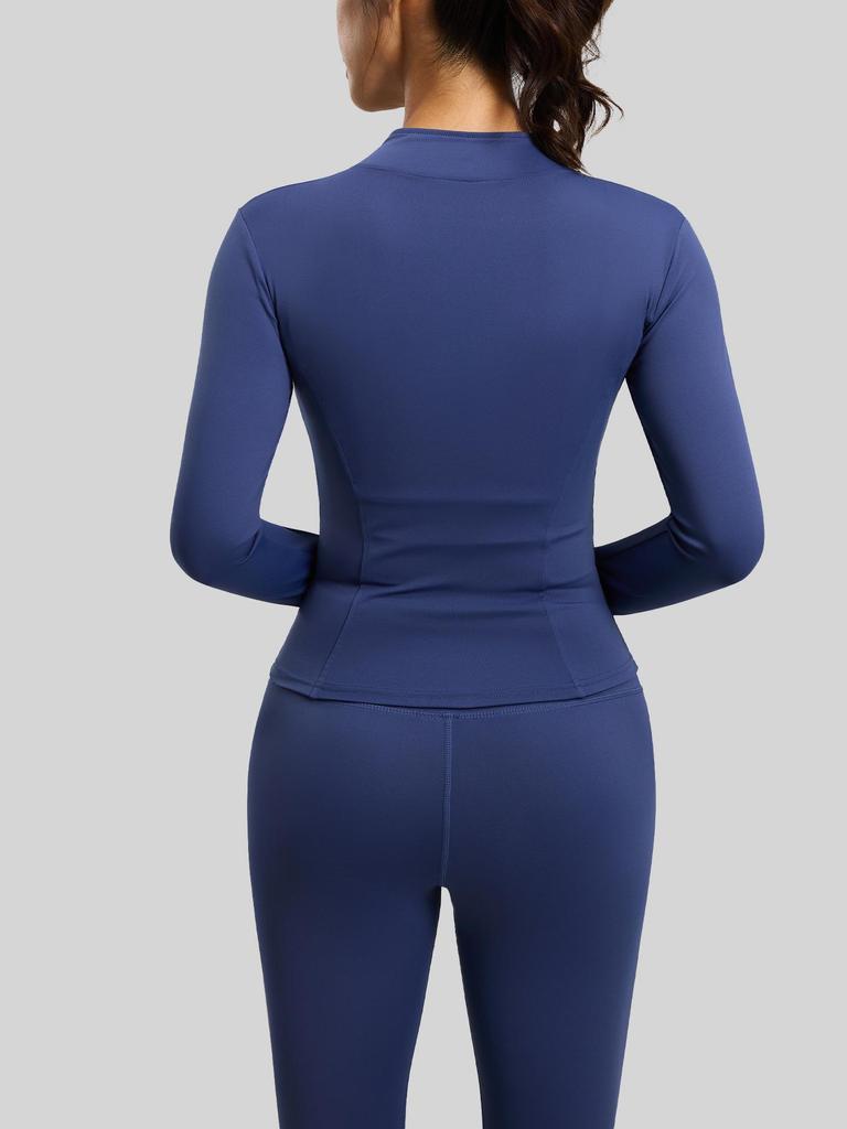 Women's Juyitang Stand-up Collar Yoga Jacket for Running & Cycling - Slimming, Elastic Fitness Top