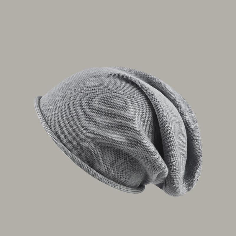 Oversize Knit Beanie Women Winter Warm Cap Round Top Texture Cotton Hat