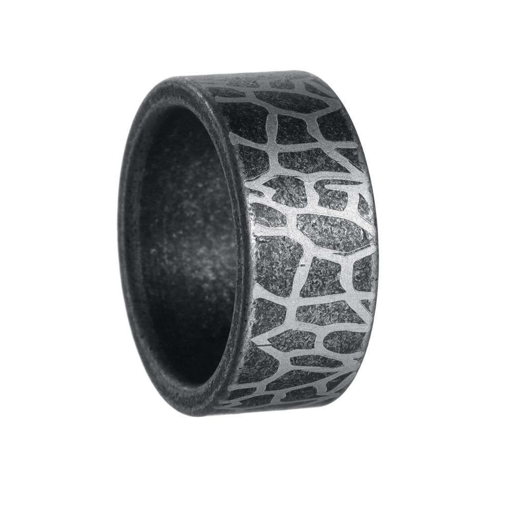 Simple Crack Design Titanium Steel Men's Ring 10mm Wide Fashion Band Durable Fade Resistant