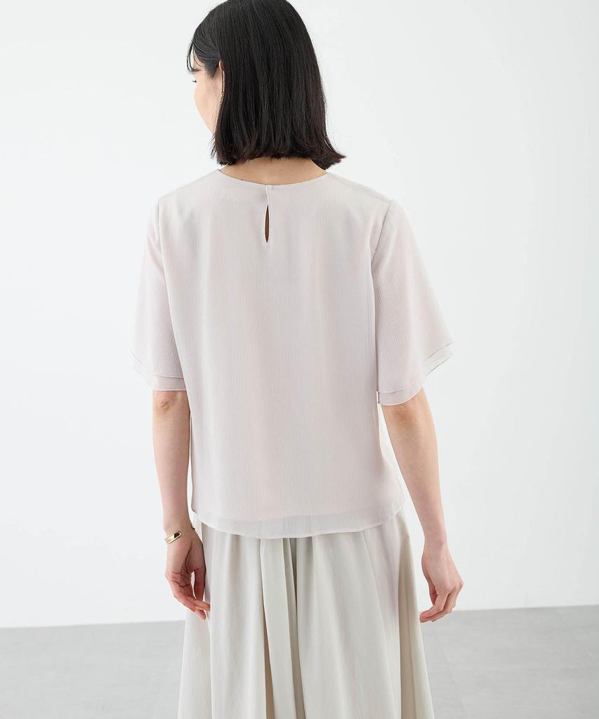 AC by Alpha Cubic Pleated Willow 351634 Women's Off-White Blouse,