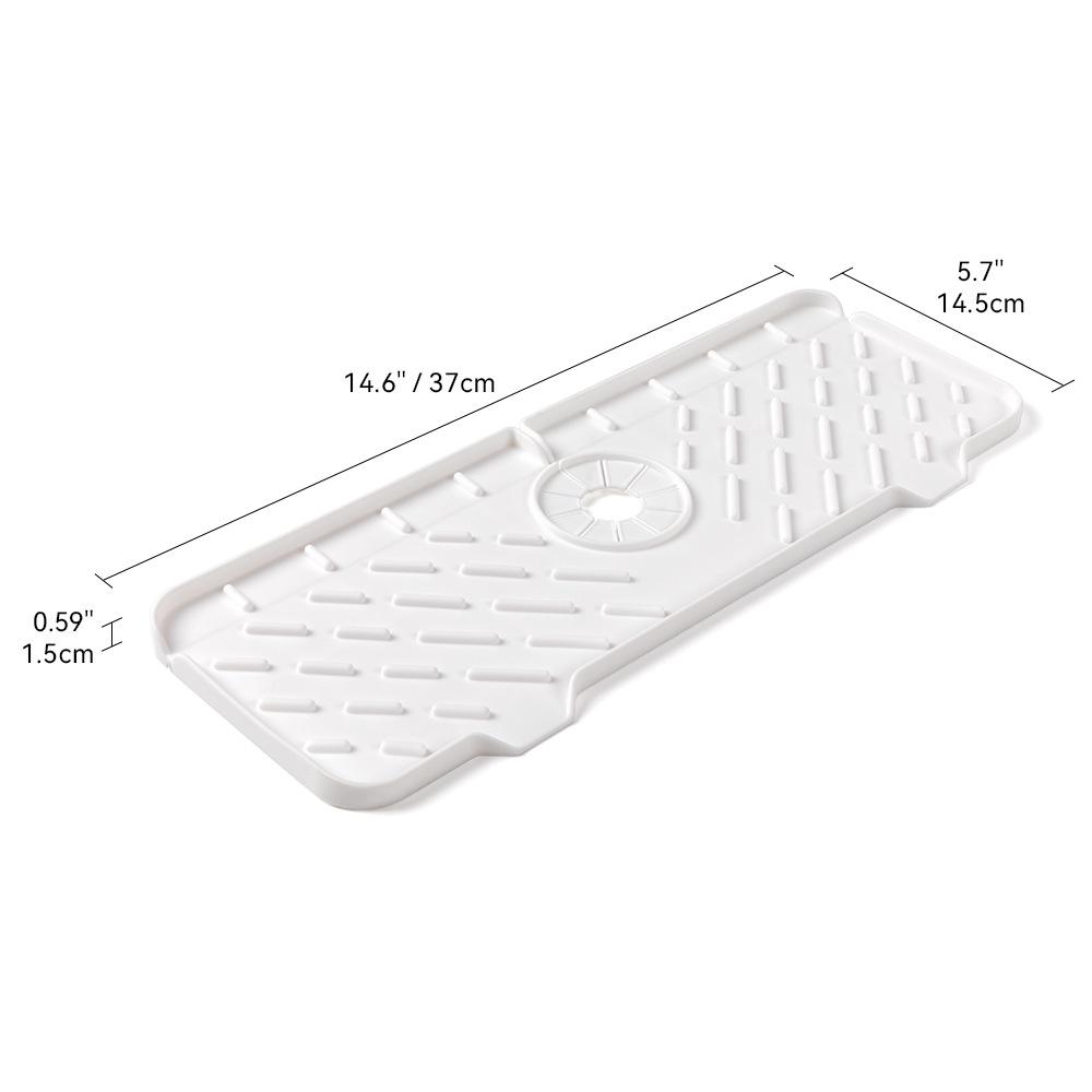 Silicone Faucet Splash Guard & Draining Mat for Kitchen/Bathroom Counters