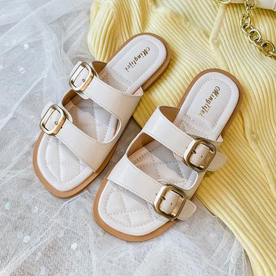 Fashion New Women Modern Sandals Summer Fashion Buckle Slipper Leather Casual Flats Shoes Big Size 35-43