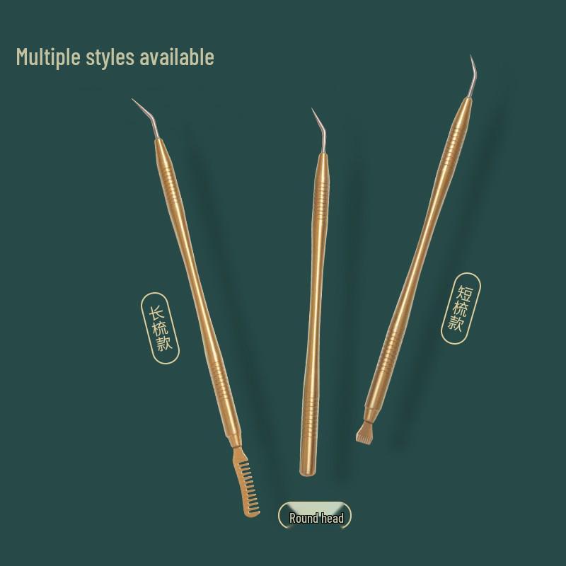 Dual-Headed Stainless Steel Eyelash & Eyebrow Tool: Comb, Curl, and Shape with Precision
