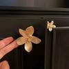 4pcs Flower Drawer Knobs Flower Cabinet Knobs Dresser Knobs 2.4 Inch (61mm) Gold Cabinet Door Knobs