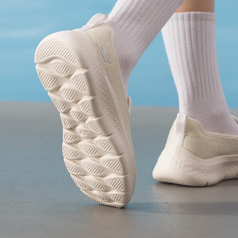 Skechers 124847-OWHT Women's Natural White Walking Shoes